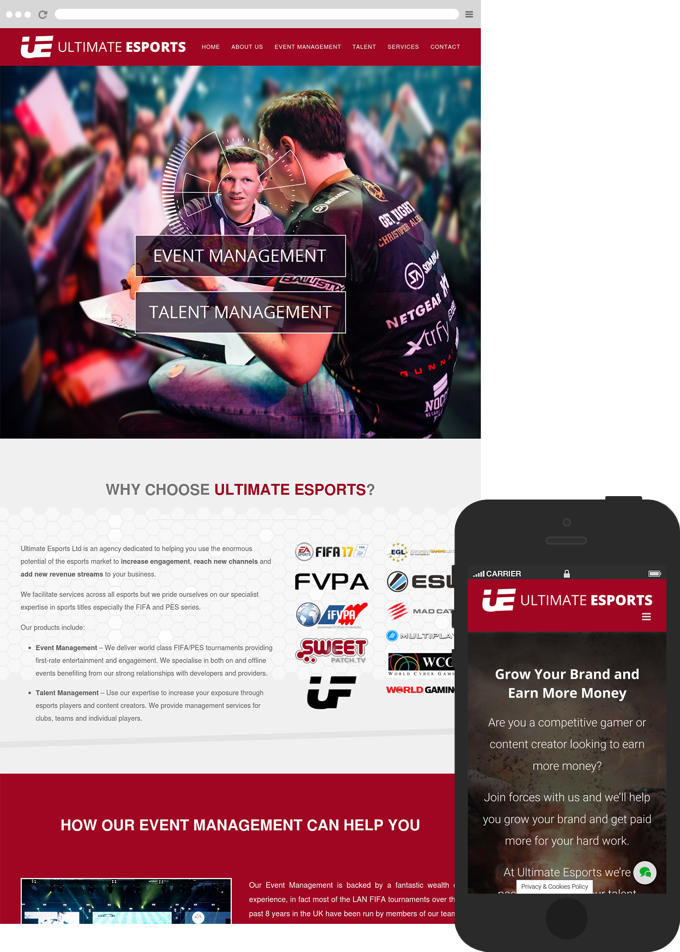 Ultimate Esports Ltd Website Design