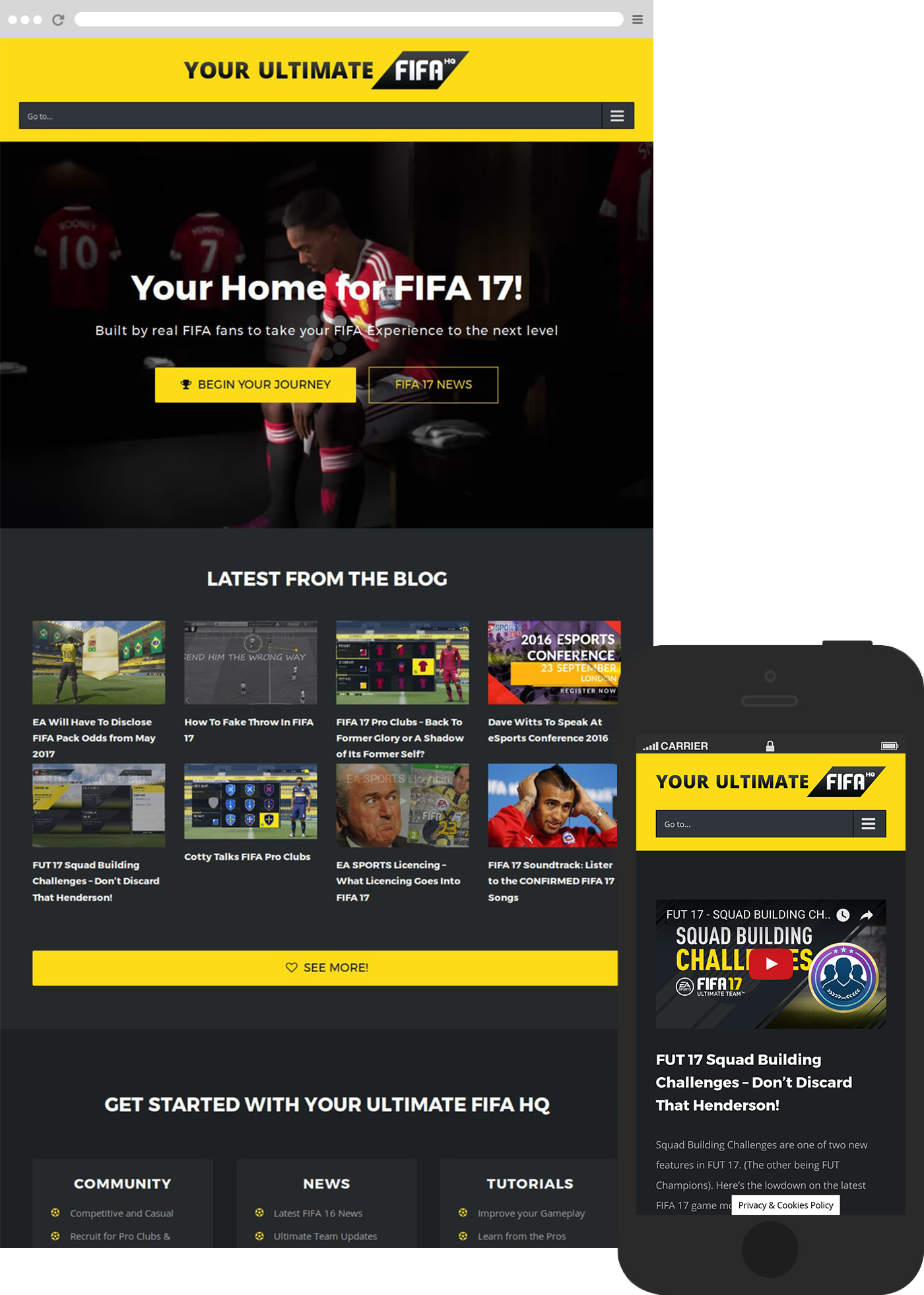 UltimateFIFA Responsive Web Design